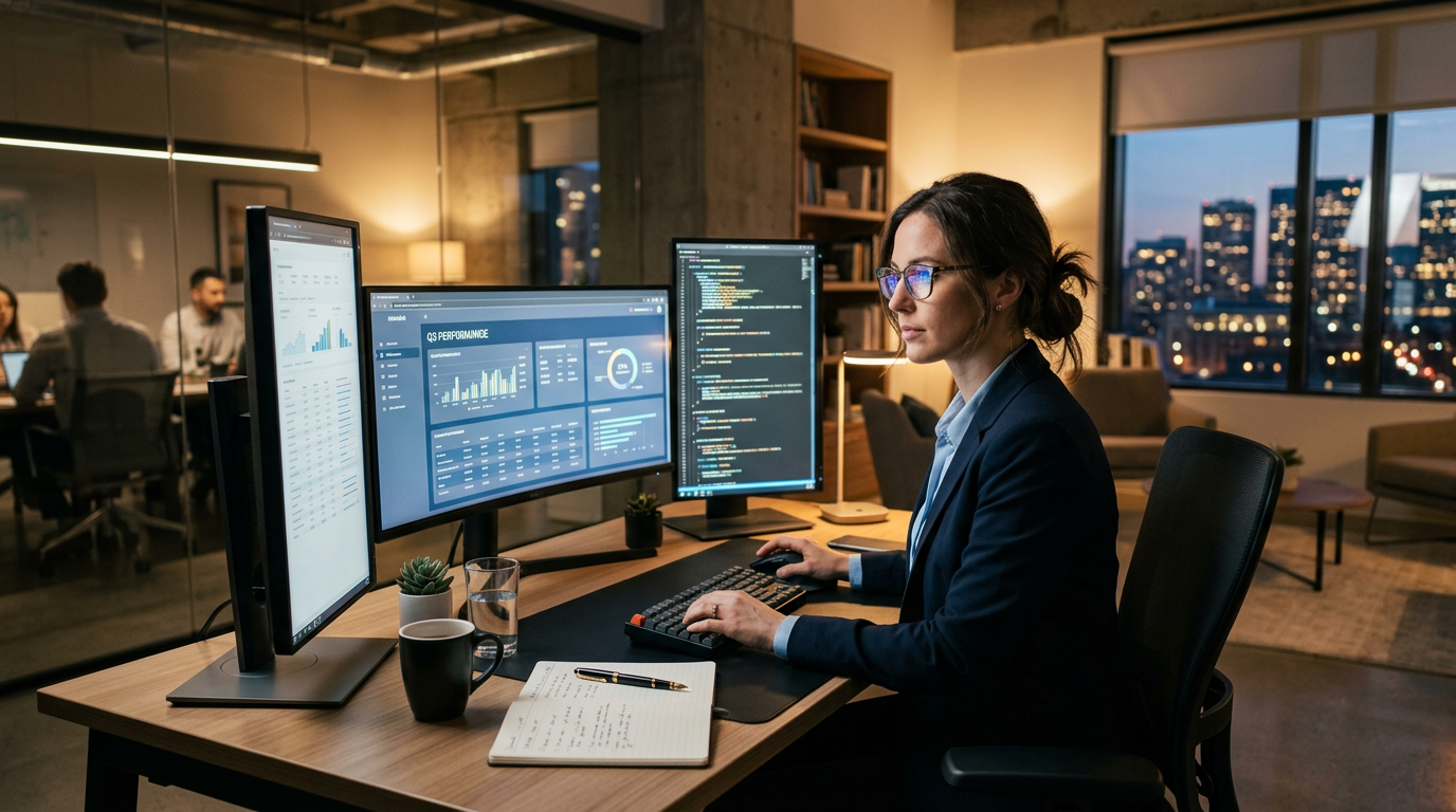 Screen Worker Blue Light